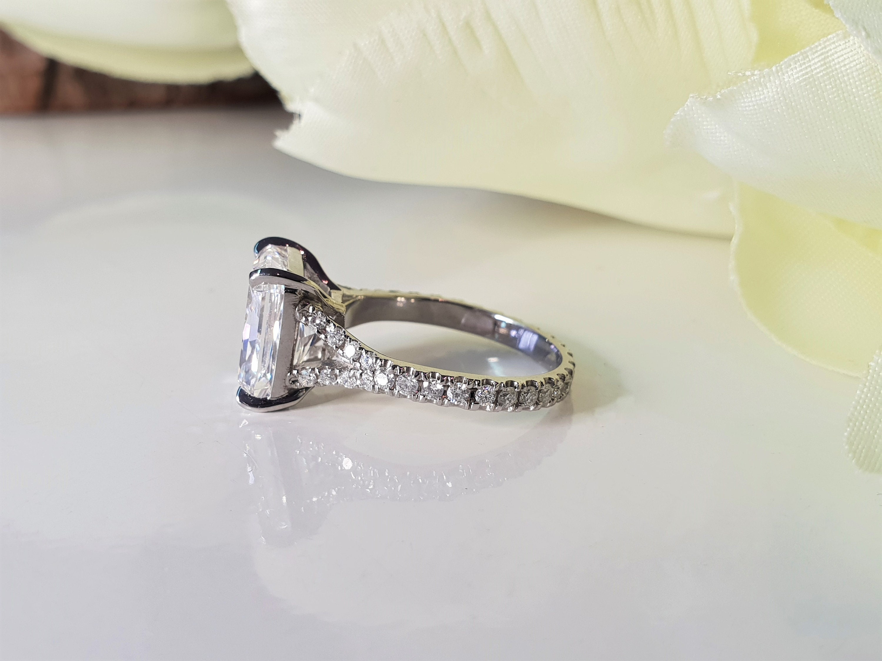 3.50 Ct Radiant Cut Lab grown Diamond Platinum Ring for Women | Etsy