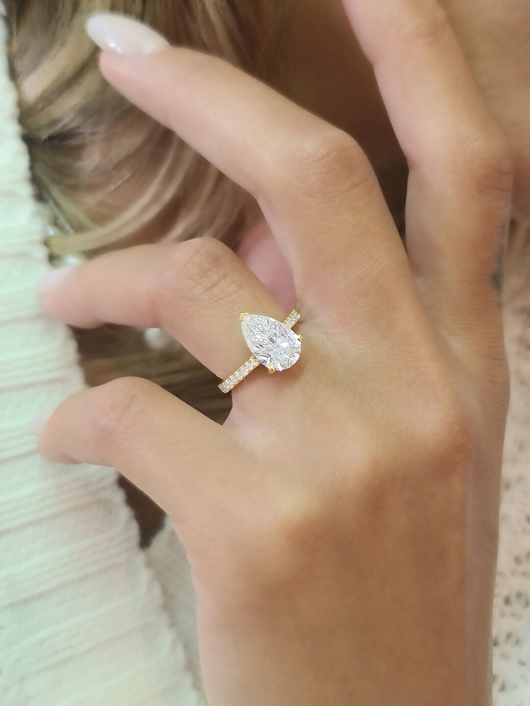 Diamant De Laboratoire Poire 1.01ct F VVS2 Certifié IGI - Neuf Avec étiquettes, Qualité Exceptionnelle