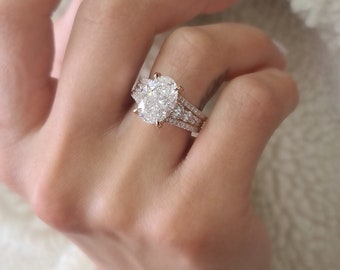 3.50CT Oval Diamond, F VS1, IGI Certified, Oval Diamond Engagement Ring, Oval Ring, 4.5 Carats Oval Diamond Ring, CVD Lab Grown Diamond Ring