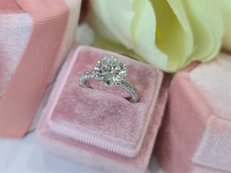 Lab Grown Engagement Ring 2 Carat Round Cut IGI Certified Lab Etsy