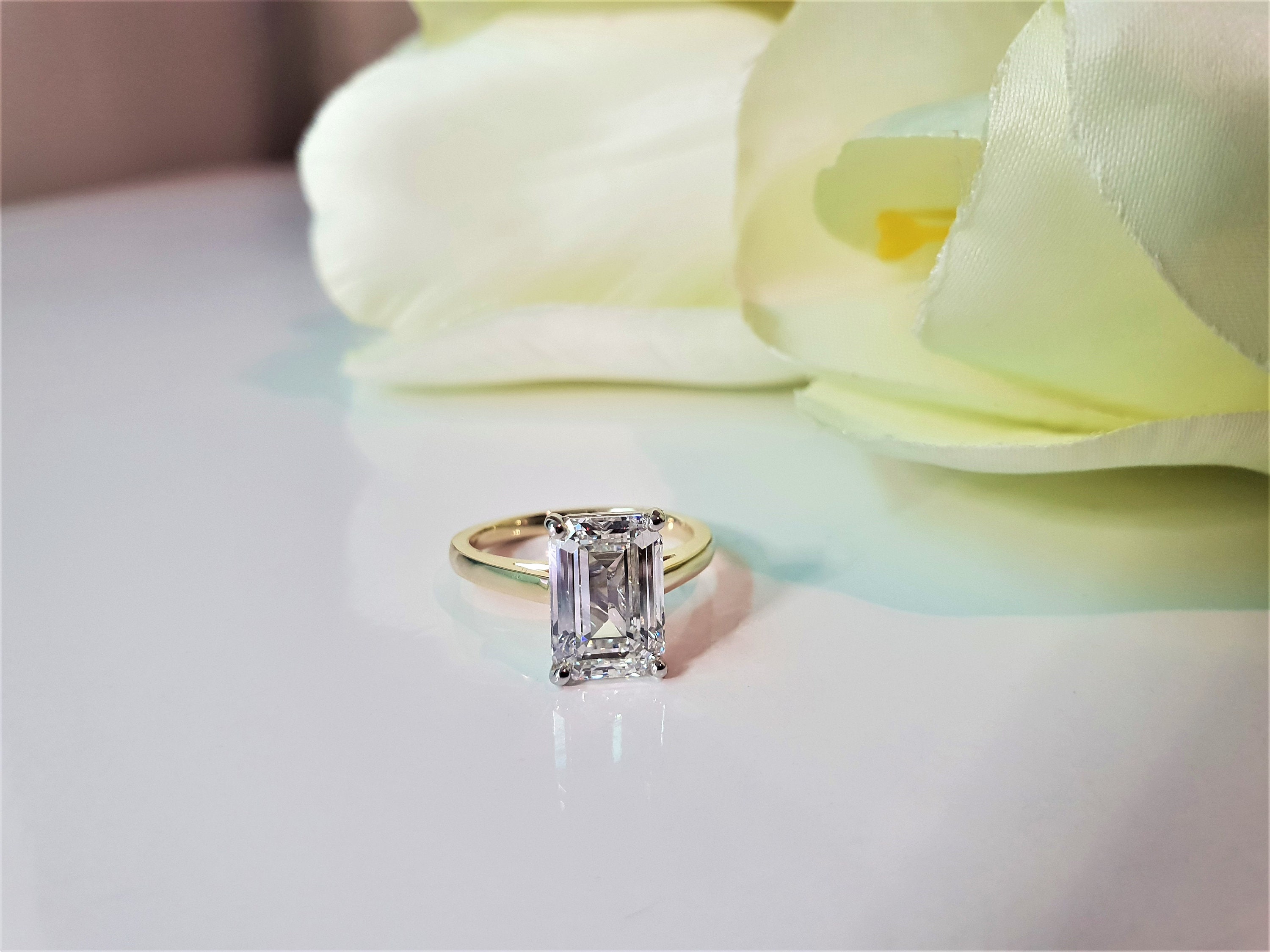 Diamond Engagement Ring 2 Carats Emerald Diamond Ring Etsy 