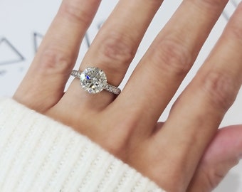 3 Carat Round Cut IGI Certified Diamond Engagement Ring, 3 Ct Round Diamond Ring, CVD Diamond Ring, Lab Grown Diamond Engagement Ring