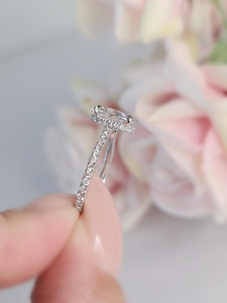 2 Carat Oval Diamond Engagement Ring 2CT Oval F VS1 CVD Lab Etsy