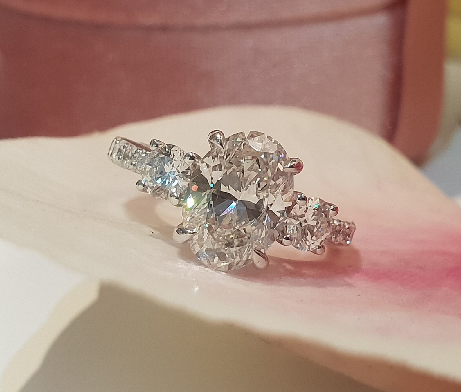 3 Carat Oval Diamond Engagement Ring Lab Grown Diamond Etsy Israel