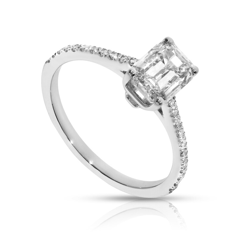 2 Ct Lab grown Emerald cut Diamond Engagement ring Bridal Etsy