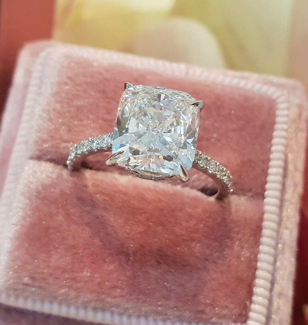 IGI Certified Lab Diamond Cushion 2 CT Diamond Engagement Ring 2 Carat 