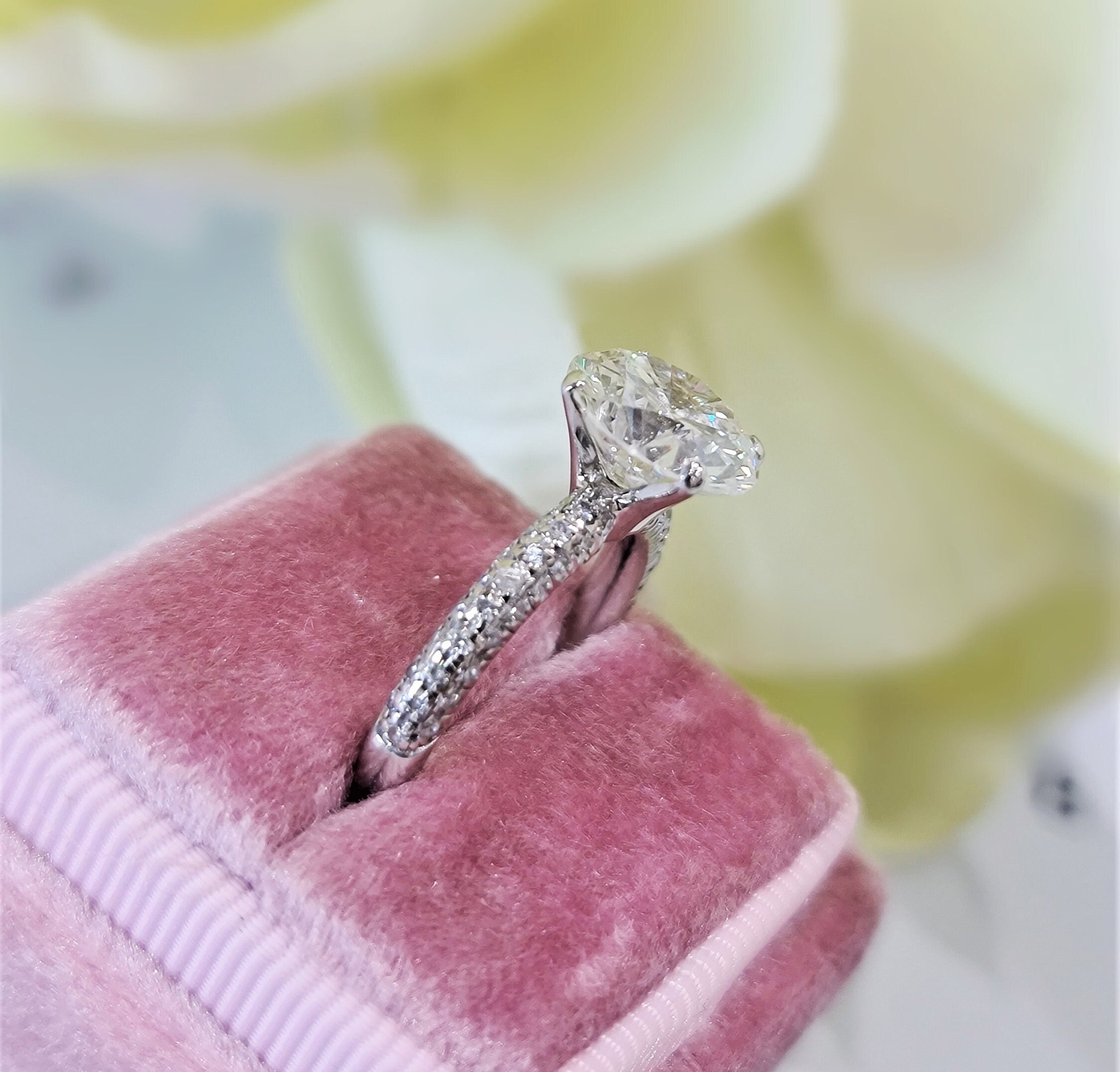 Lab Grown Engagement Ring 2.50 Carat Round Cut F VS1 IGI Etsy UK