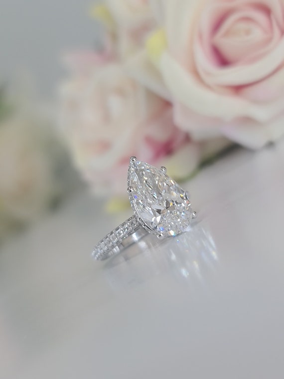 Pink teardrop deals diamond ring