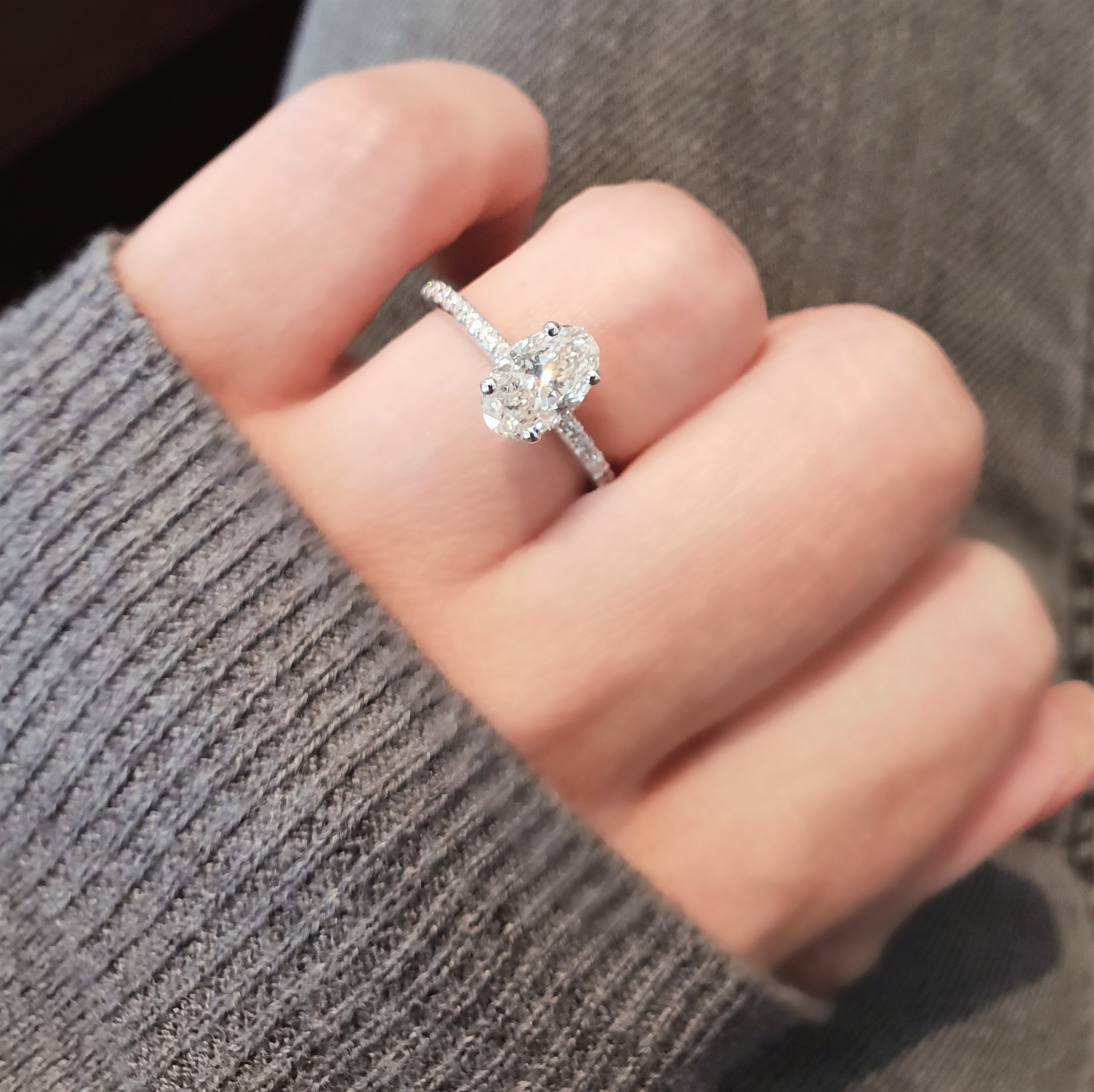 1/2 Carat Vintage-Inspired Oval Diamond Engagement Ring