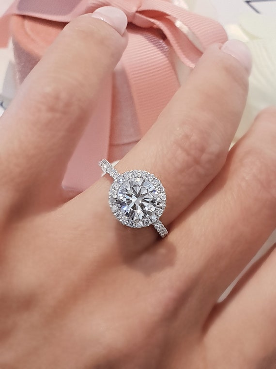 Anillo halo de diamante hotsell