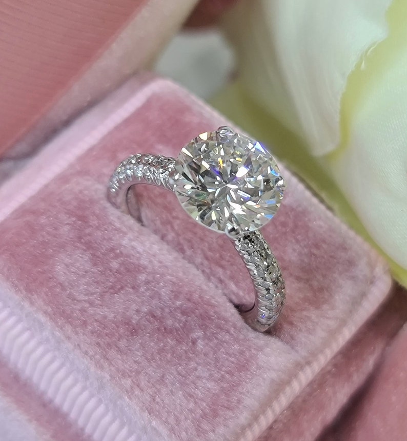 Lab Grown Engagement Ring 2 CT Brilliant Cut IGI Certified Etsy