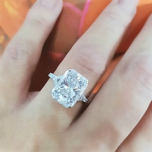 5 Carat Radiant Cut Engagement Ring. 4CT Radiant Diamond Ring, Lab Grown Diamond Engagement Ring, CVD Diamond, IGI Certified, Lab Rings