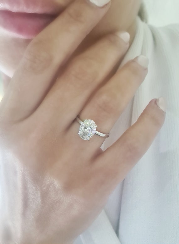 Oval Diamond Engagement Ring 2 Carat Oval Diamond Ring IGI