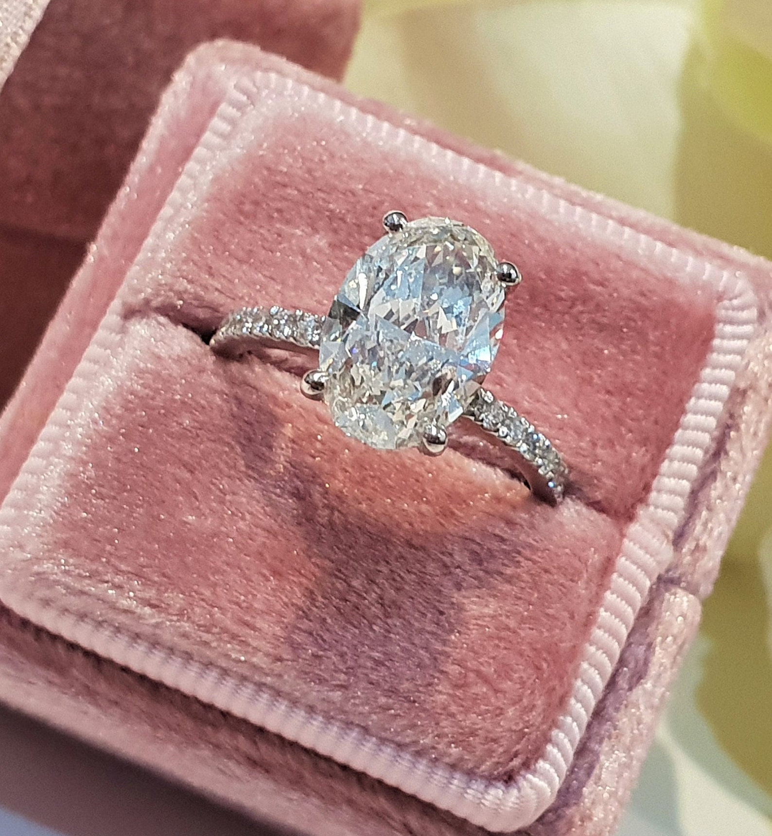 3 Carat Oval Diamond Engagement Ring Lab Grown Diamond Etsy