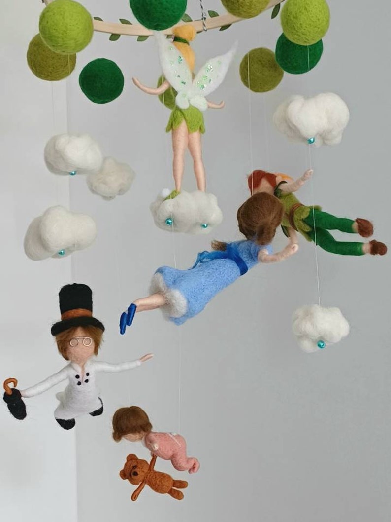 Peter Pan Baby Mobile Crib Mobile Needle Felted Etsy