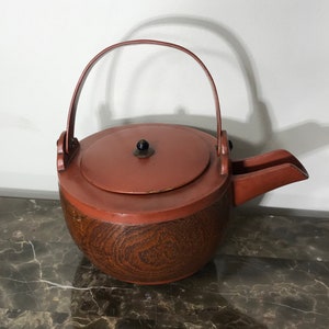 Cool Vintage Mid-Century Wooden Lidded Water Kettle Tea Pot From Japan Japanese Oriental
