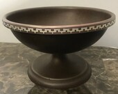 Antique Heintz Art Metal Sterling Silver on Bronze Footed Bowl 1868 Pat.Aug.27.12 9.5 quot Diameter, 6 quot Tall