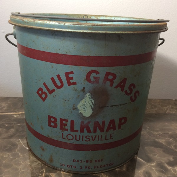 Rare Vintage Blue Grass Minnow Bucket 2 Piece Floater Bedlknap Louisville D42-BG 89F - Collectible