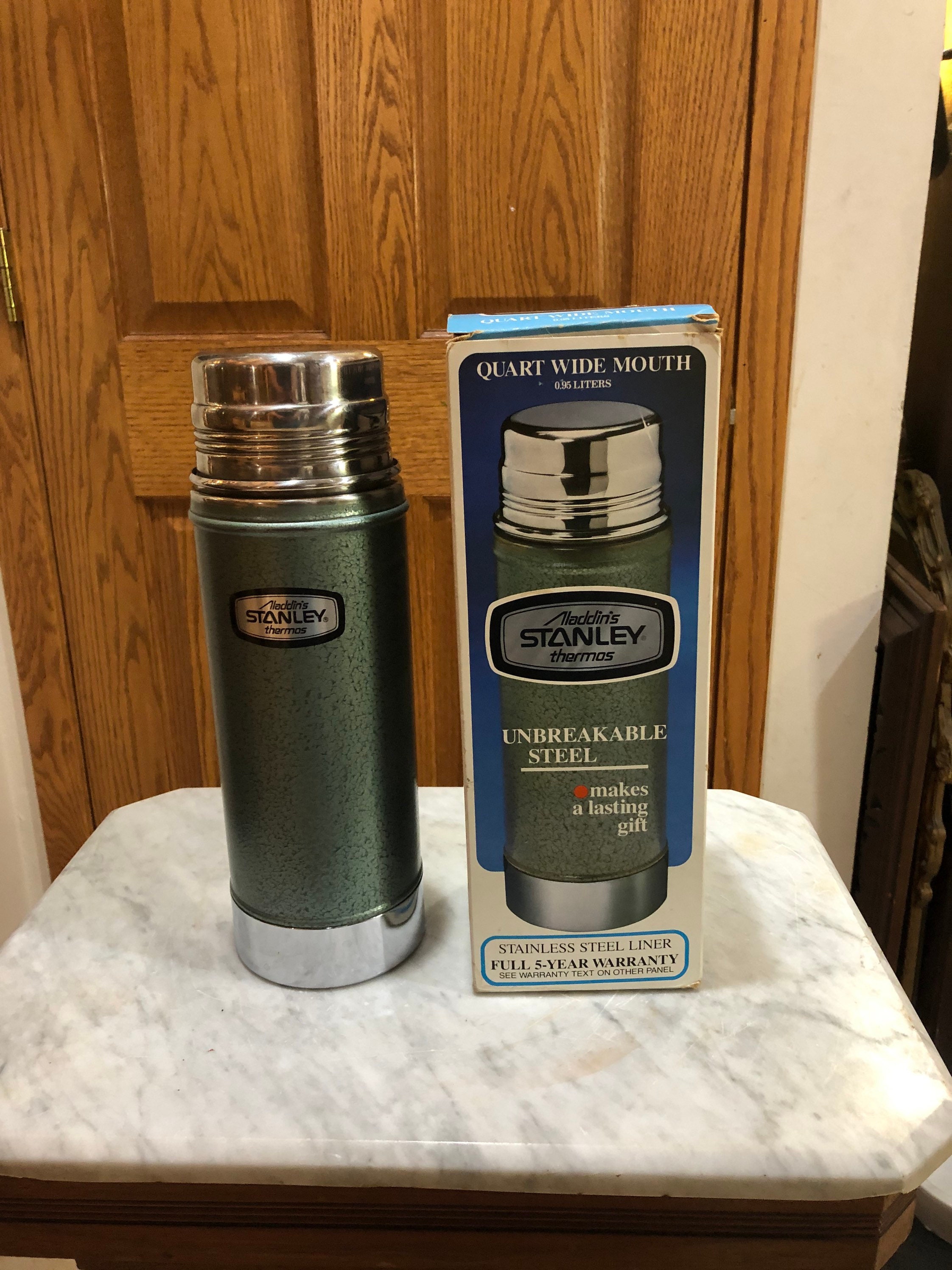 Vintage Aladdins Stanley Thermos No. A-1357 B 1 Qt Wide Mouth No. 125 Cup 