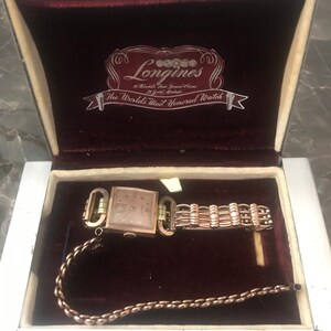 1950s Longines 14 Karat Rose Gold Watch With Original Rose Gold Filled ...