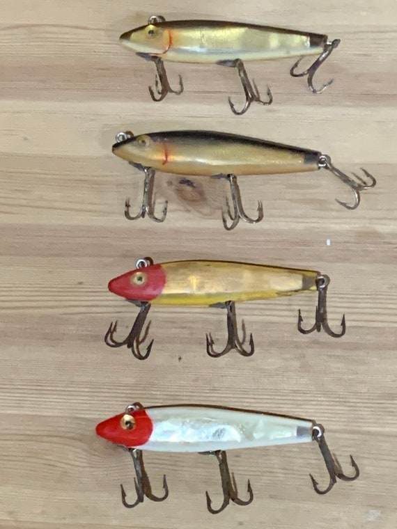 4 Vintage L&S Fishing Lures 52M11, 52M12, 52M27, 7M21 Floater 