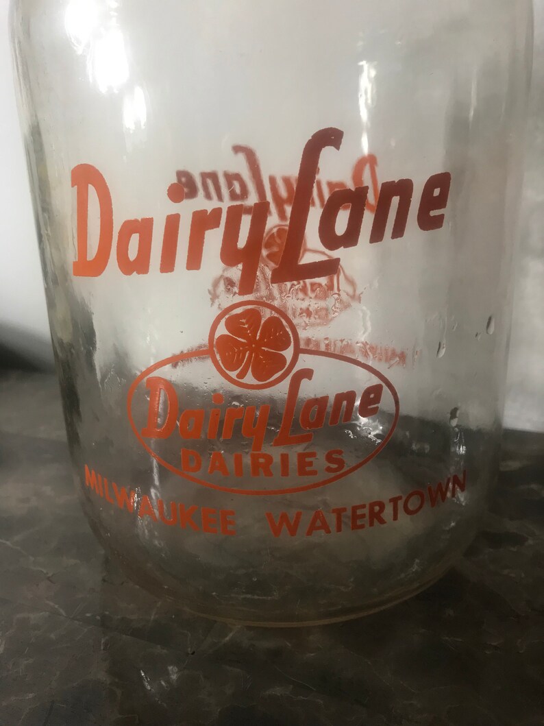 Vintage Dairy Lane Dairies One Gallon Glass Milk Jug Milwaukee Etsy