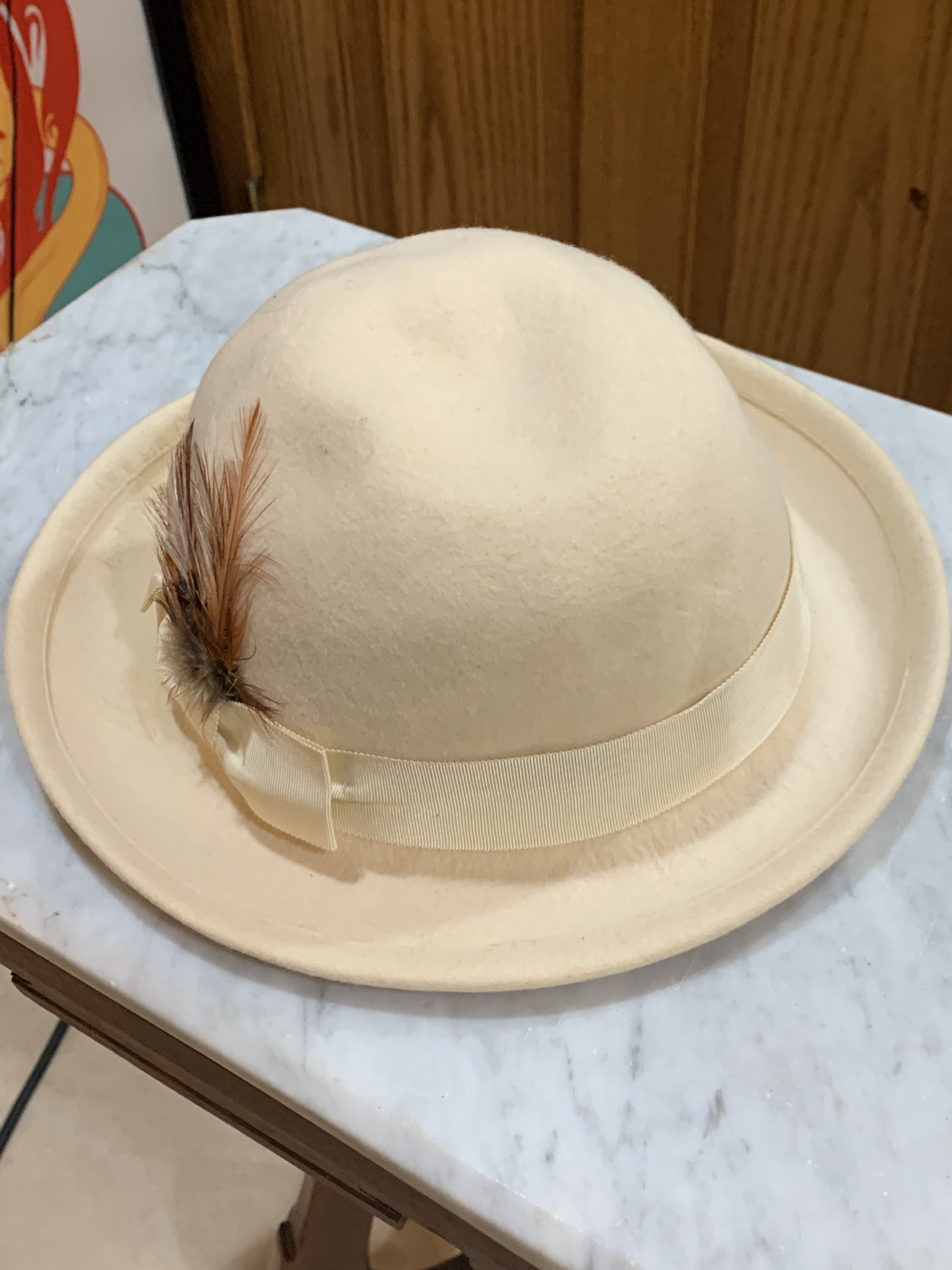 Vintage BETMAR New York Women\'s 100% Wool Felt Hat Bowl Tie Roll Up Brown Vintage Betmar New York Womens Red 100% Wool Floral Wide  main image 3