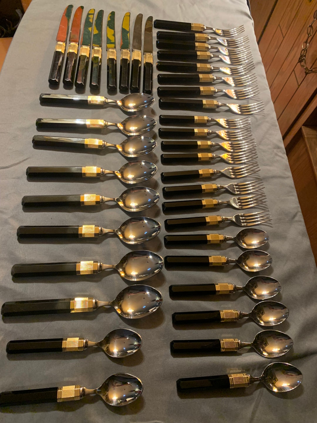 Vintage Laslo for Mikasa 8 Place Settings of 5 Pieces Stainless Steel