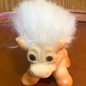 Vintage Collectible Danish Thomas Dam Things Troll Bull Cow White Mane & Tail 1964 figure