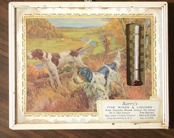 Bird Hunter and his hunters advertising thermometer picture