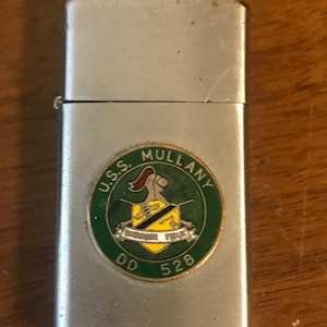 1950s US Navy Ship USS Mullany DD 528 Penguin Naval Tobacco Cigarette Cigar Lighter 19531 - Made in Japan