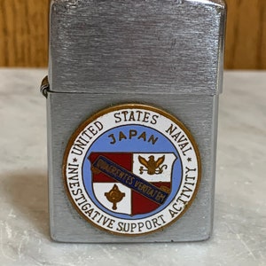 Vintage Penguin High Quality Sharp Cigarette Cigar Lighter United States Military Navy Naval Investigative Support Activity Japan