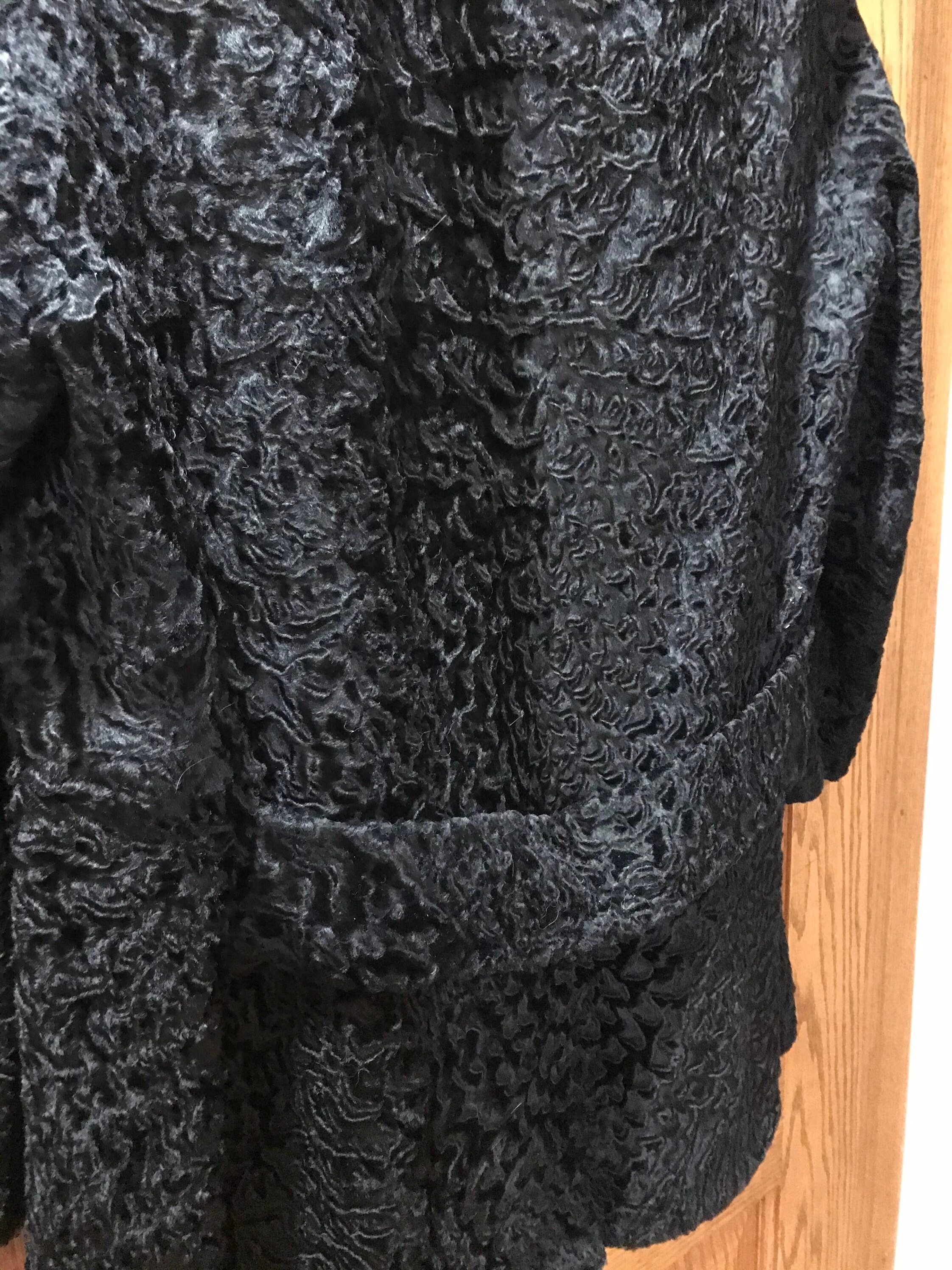 Beautiful Vintage Black Curly Lamb Coat from Coplins in | Etsy
