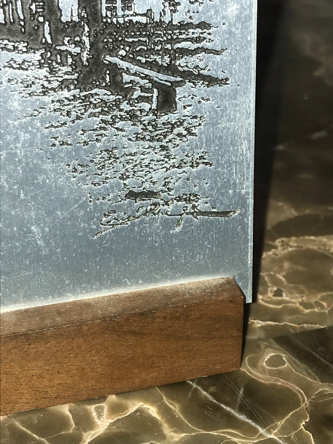 Zinc Lithographic Art Plate Display Signed 6 1/8 x 4 Etsy