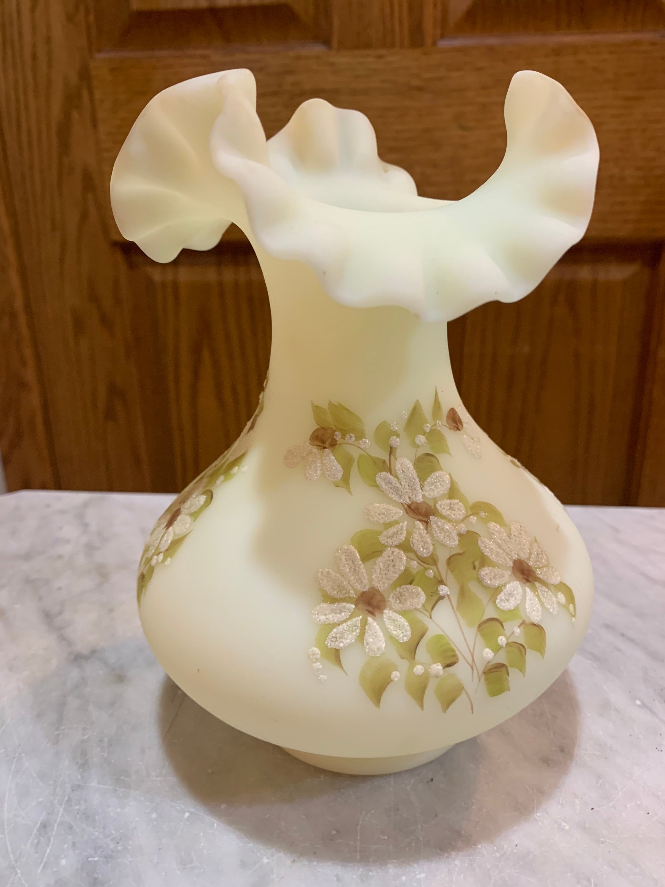 オールドフェントン　アンベリーナ Fenton Art Glass Amberina Thumbprint 12 1/4