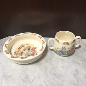 Royal Doulton Bunnykins Child’s Bowl and Cup English Fine Bone China Made in England