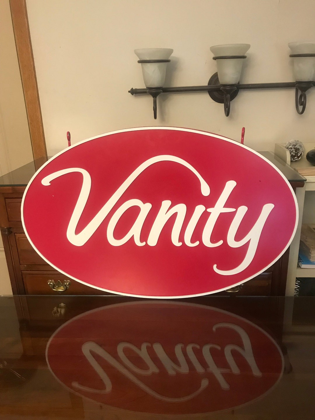 Vaanity Sign Fabulous Vintage Double Sided