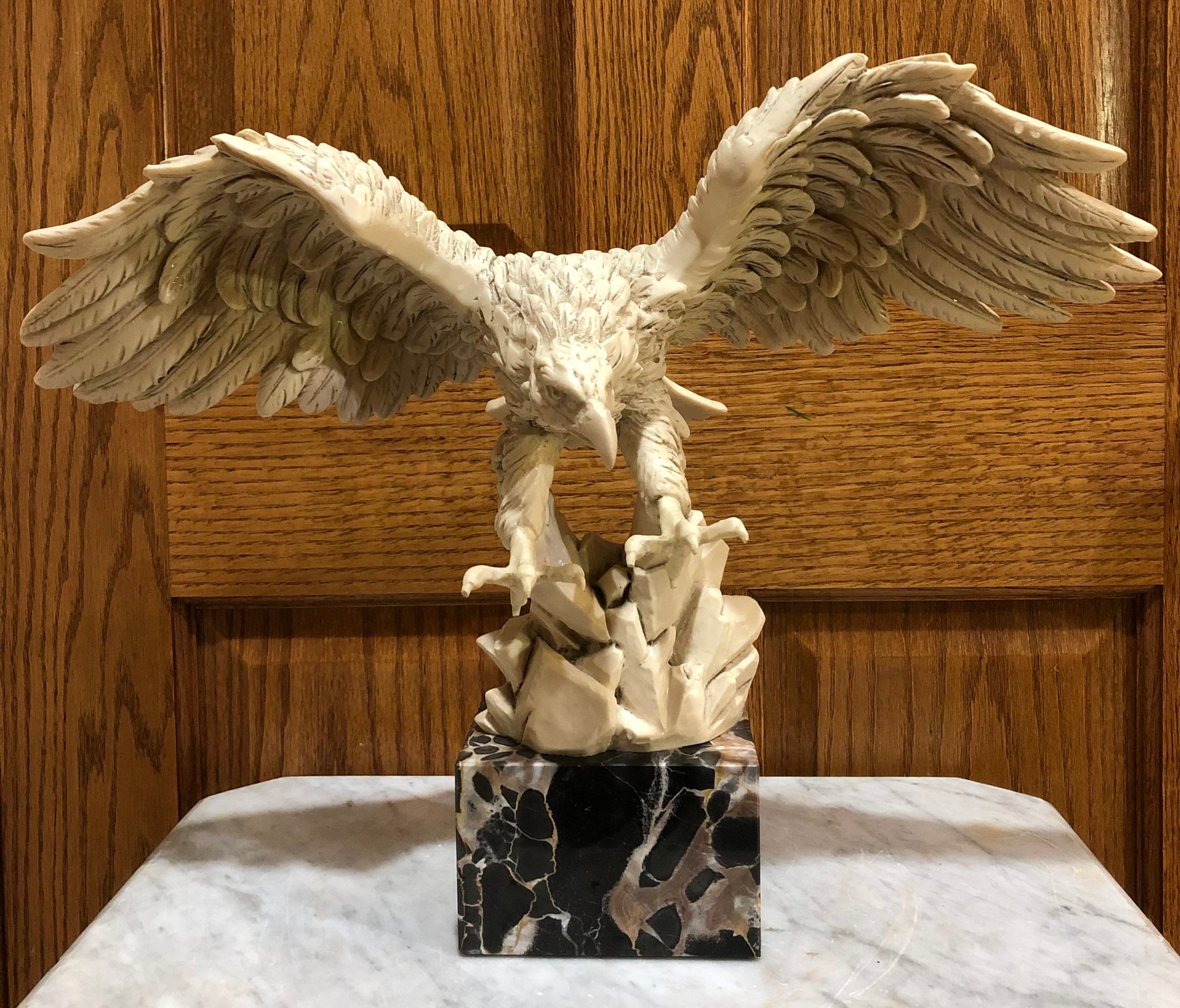 Vintage 1960s A. Santini Made in Italy Eagle Statue on Marble Base -  UK