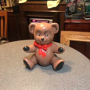 Nice Vintage Ceramic Teddy Bear Coin Money Piggy Bank