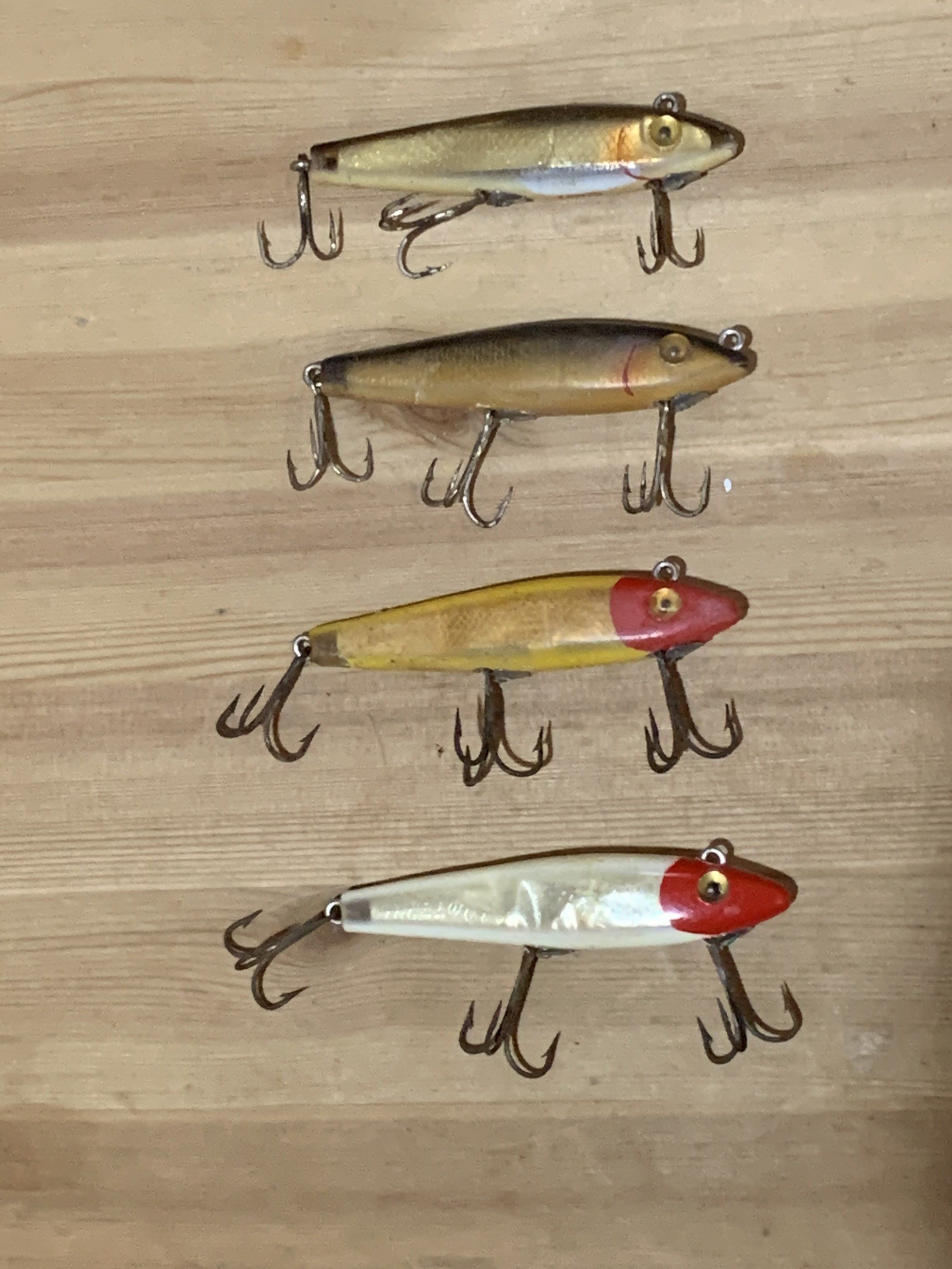 4 Vintage L&S Fishing Lures 52M11, 52M12, 52M27, 7M21 Floater