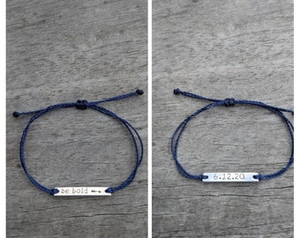 DOPPELSEITIG Armband mit Gravur Goldarmband Silberarmband Unikat Geschenk für Freundin Geschenk personalisiert Schmuck Namensarmband