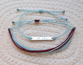 SORORITY bracelet | custom personalized unique rush gift | big little sister present | Greek life jewelry