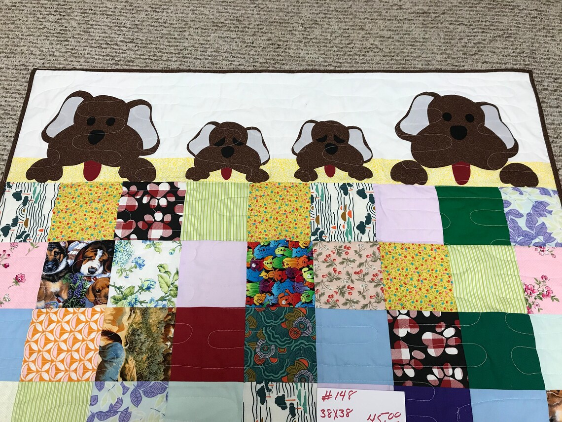 DOGGIE SLEEPING Baby quilt hand made Etsy