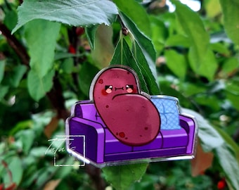 Couch Potato Acrylic Lapel Pin | Self Care Pin