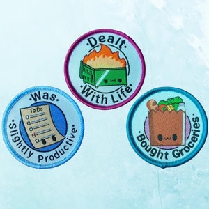 Mental Health Embroidered Merit Badge | Anxiety Adulting Iron On Patch