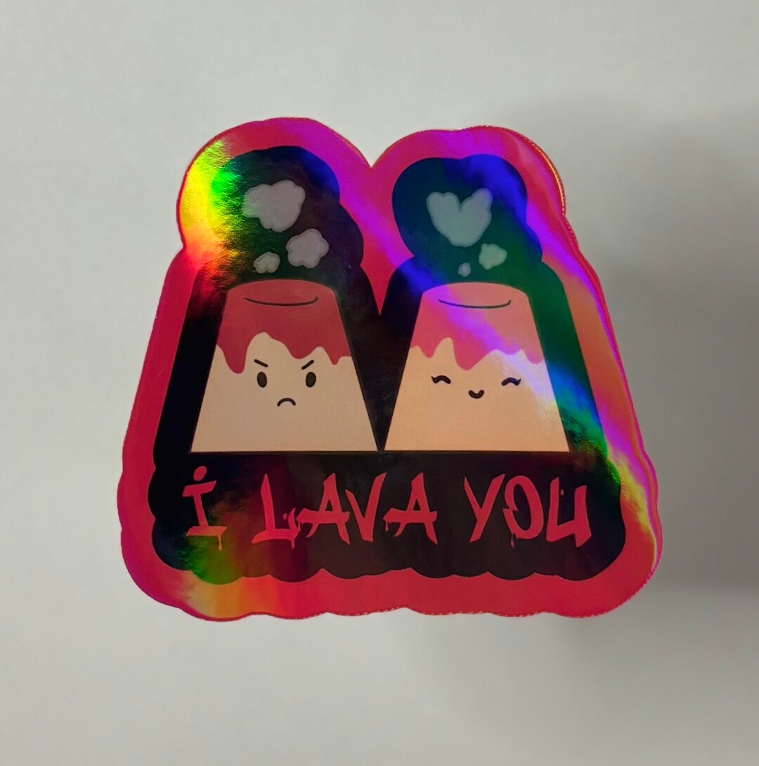 I Lava You Volcano Sticker, Kawaii Love Gift - Etsy