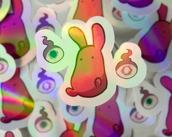 Toilet Bound Hanako Bunny Sticker - Kawaii Holographic Vinyl Die Cut