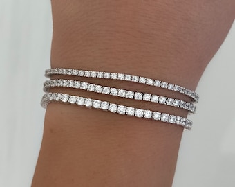 Sterling Silver Tennis Bracelet: Dainty Cubic Zirconia Bracelet