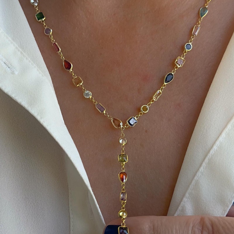 Amanda Gold Plated CZ Lariat