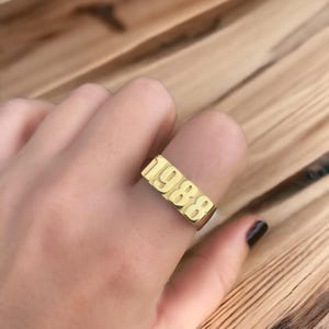 Personalized 925 Silver Year Ring - Custom Date Jewelry